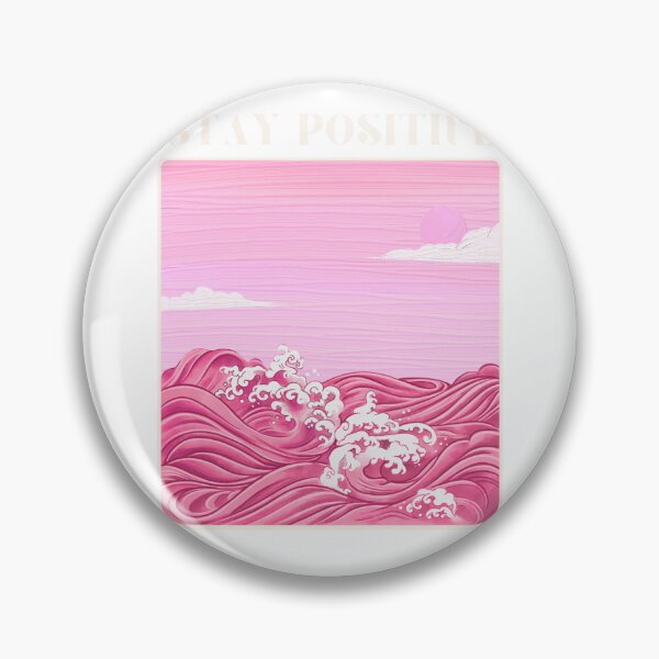 Item preview, Stay Positive Pink Japanese Wave Aesthetic Art designed and sold by shaescreations1.