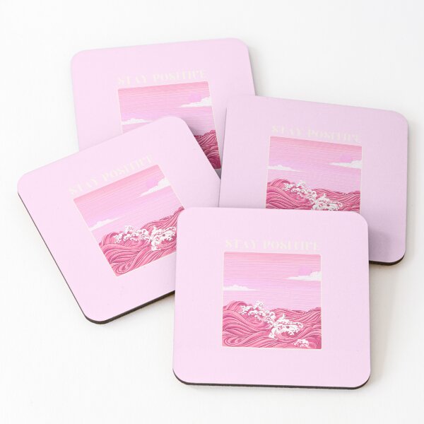 Item preview, Stay Positive Pink Japanese Wave Aesthetic Art designed and sold by shaescreations1.