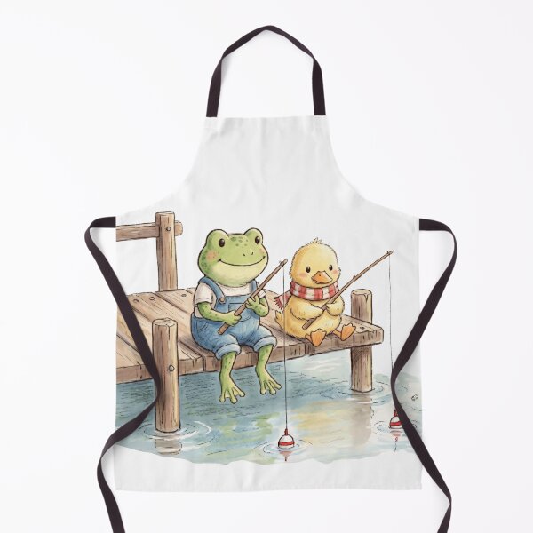 Item preview, Cute Frog and Duck Fishing Together - Cozy Lake Life designed and sold by TaiwanMemory.