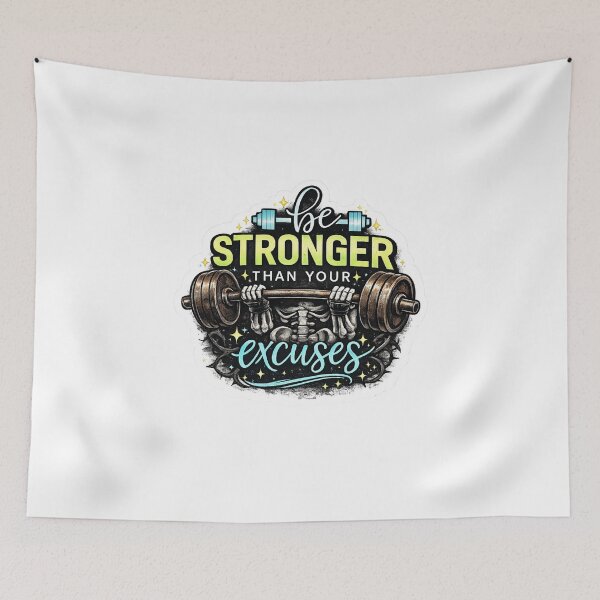 Item preview, Be Stronger Than Your Excuses Gym Motivation Barbell designed and sold by Digistore1221.