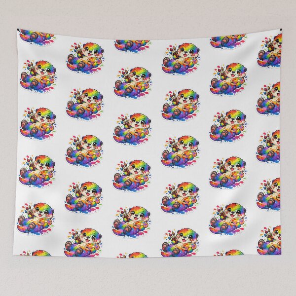 Item preview, Cute Creative Art Major Watercolor Paint Splatter Otter Sticker designed and sold by yanejoy.