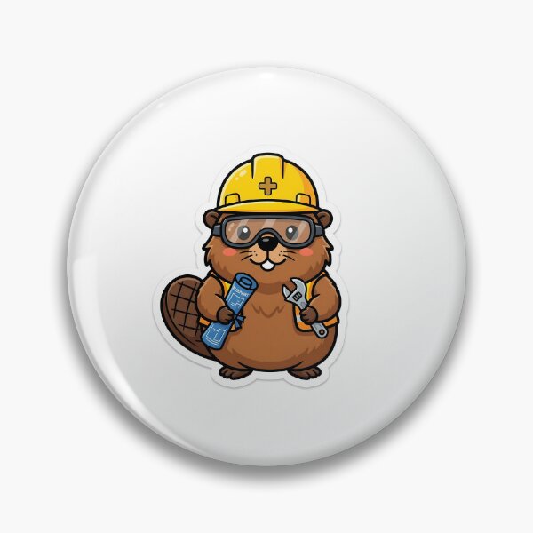 Item preview, Funny Engineering Student Construction Hard Hat Beaver Sticker designed and sold by yanejoy.