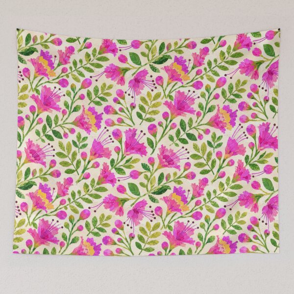 Item preview, Pink Royal Poinciana Floral Seamless Pattern | Colorful Children’s Book Collage Tropical Flower Repeat designed and sold by SWSandraWechner.