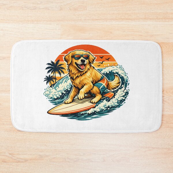 Item preview, Retro Golden Retriever Surfing Sunset Beach Vibes designed and sold by builtforyou.