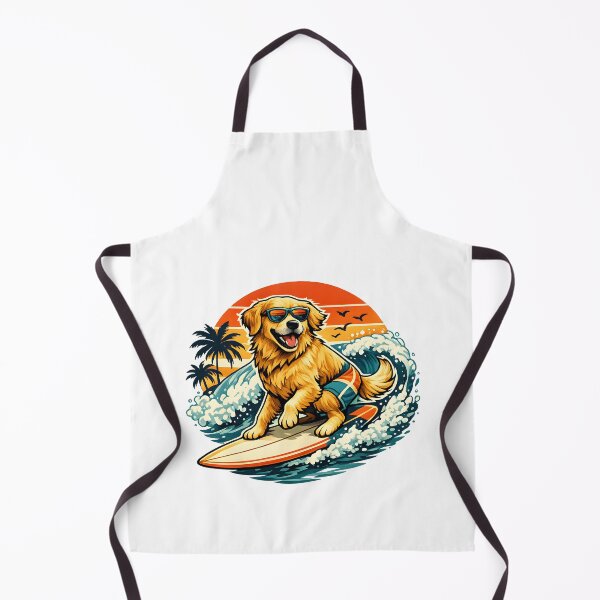 Item preview, Retro Golden Retriever Surfing Sunset Beach Vibes designed and sold by builtforyou.