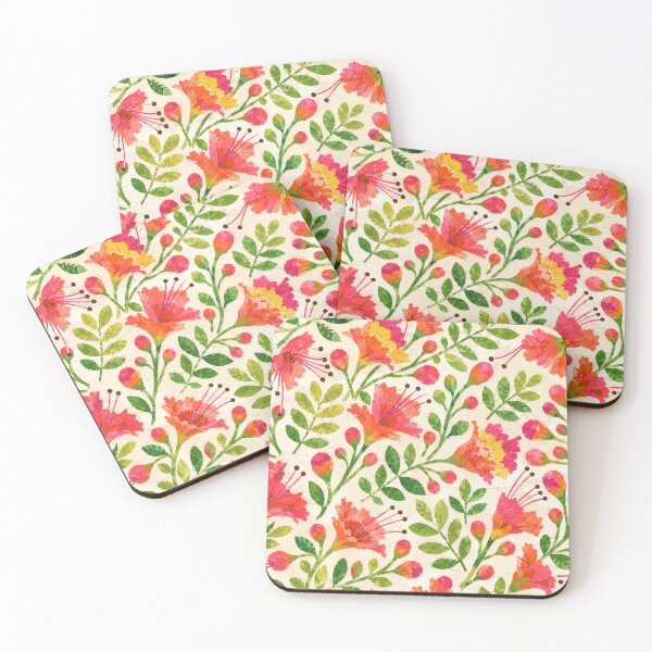 Item preview, Red Royal Poinciana Floral Seamless Pattern | Colorful Children’s Book Collage Tropical Flower Repeat designed and sold by SWSandraWechner.