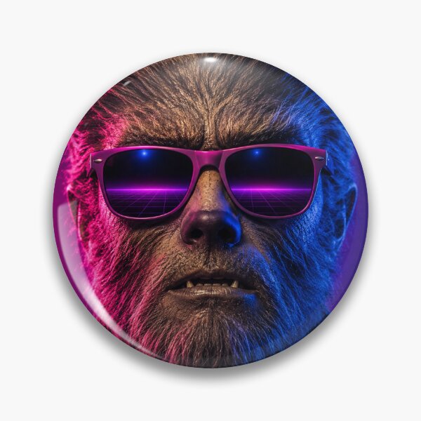 Item preview, Wolfman Retro 80s Neon Synthwave Sunglasses Werewolf designed and sold by TobinHood.