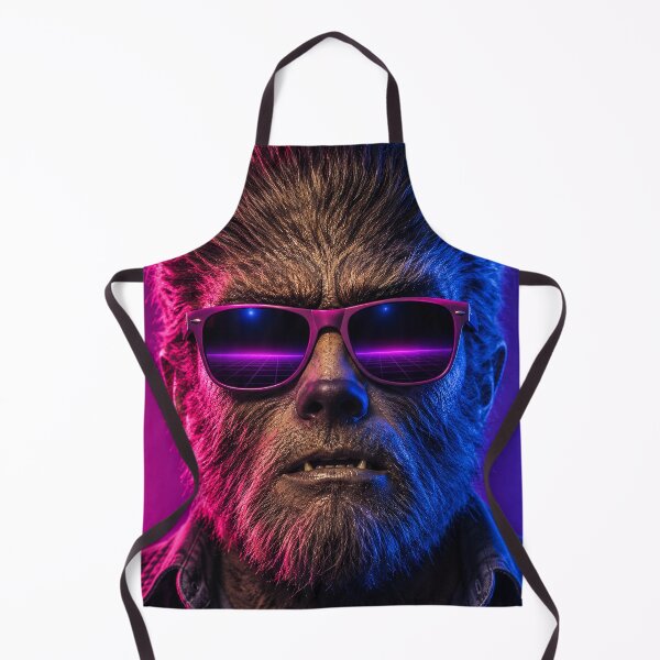 Item preview, Wolfman Retro 80s Neon Synthwave Sunglasses Werewolf designed and sold by TobinHood.