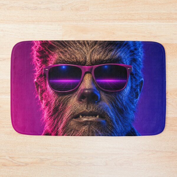 Item preview, Wolfman Retro 80s Neon Synthwave Sunglasses Werewolf designed and sold by TobinHood.