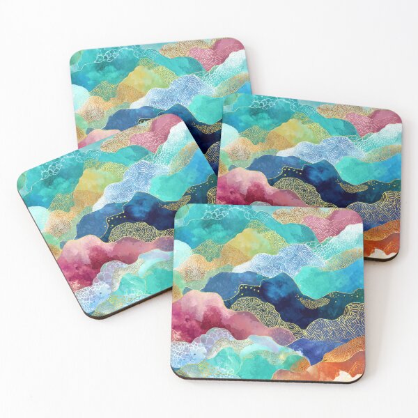 Item preview, Vibrant Abstract Ocean Waves In Blue Seafoam Green designed and sold by DEC02.