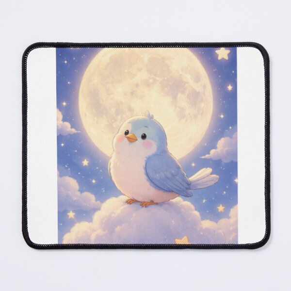 Item preview, Dreamy Moon Bird Kawaii Pastel Cartoon Illustration designed and sold by LunaMochi.