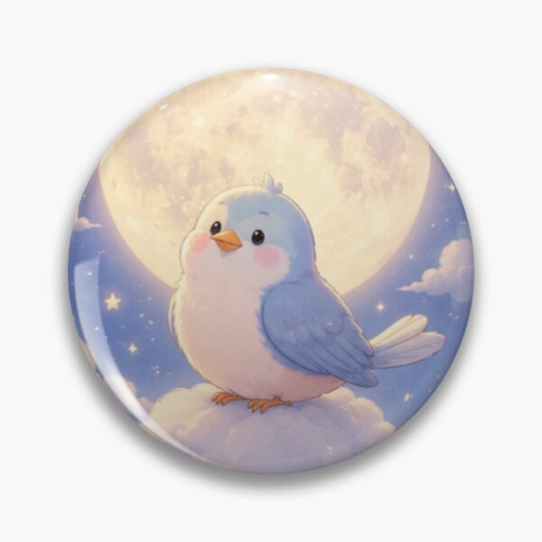 Item preview, Dreamy Moon Bird Kawaii Pastel Cartoon Illustration designed and sold by LunaMochi.