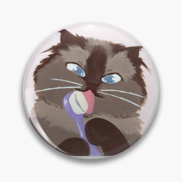 Item preview, Persian Cat with Toothbrush  designed and sold by Paper Brunch .