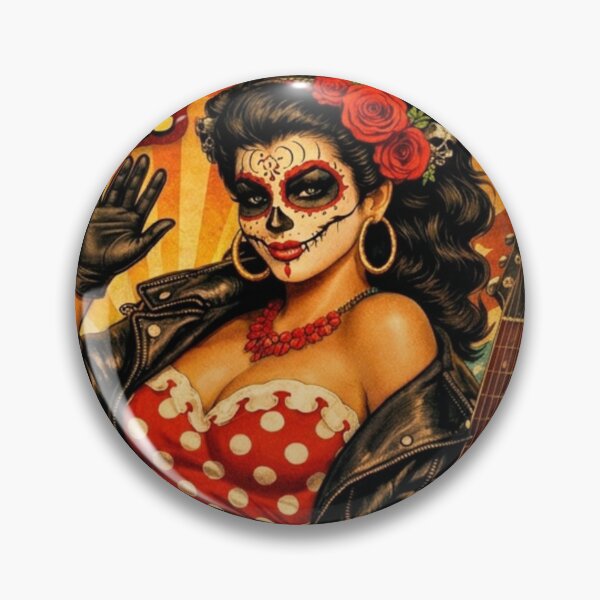 Item preview, Rockabilly Catrina Pin-Up Girl Day of the Dead Vintage designed and sold by JonelleTshirts.