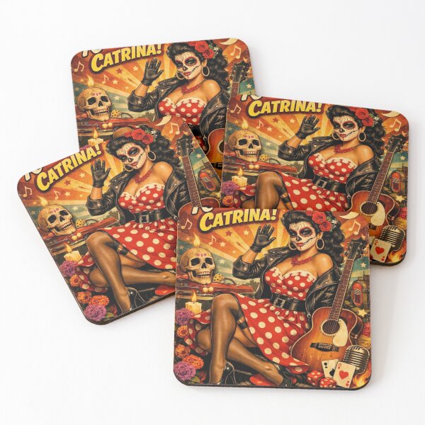 Item preview, Rockabilly Catrina Pin-Up Girl Day of the Dead Vintage designed and sold by JonelleTshirts.