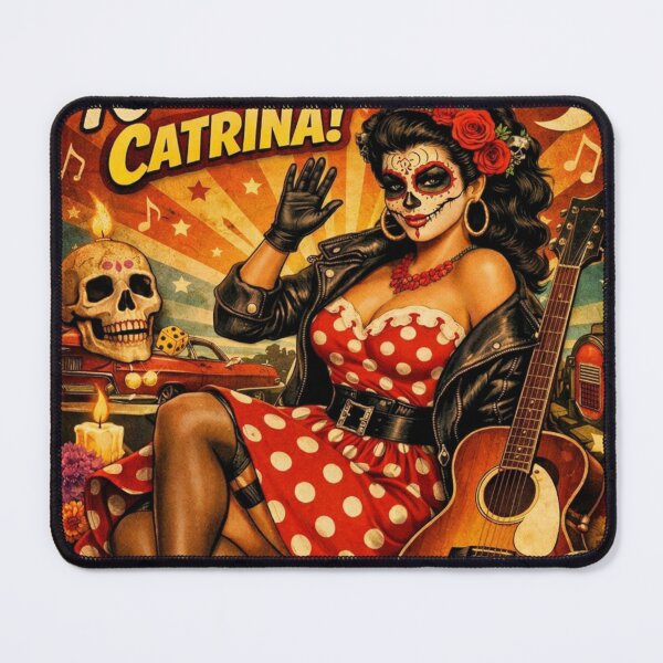 Item preview, Rockabilly Catrina Pin-Up Girl Day of the Dead Vintage designed and sold by JonelleTshirts.