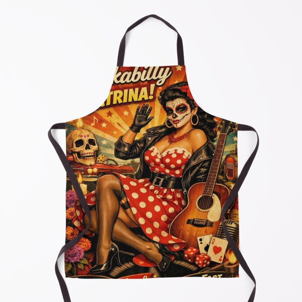 Item preview, Rockabilly Catrina Pin-Up Girl Day of the Dead Vintage designed and sold by JonelleTshirts.