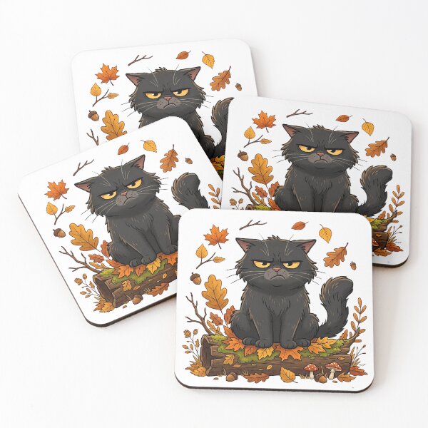 Item preview, Moody Autumn Black Cat - Cute Cat - Cozy Fall designed and sold by VibranPalette.