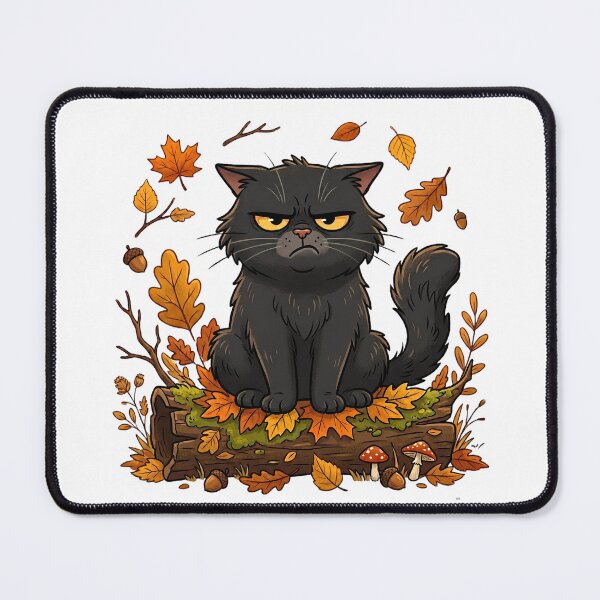 Item preview, Moody Autumn Black Cat - Cute Cat - Cozy Fall designed and sold by VibranPalette.