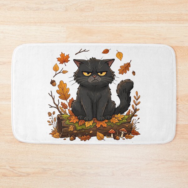 Item preview, Moody Autumn Black Cat - Cute Cat - Cozy Fall designed and sold by VibranPalette.