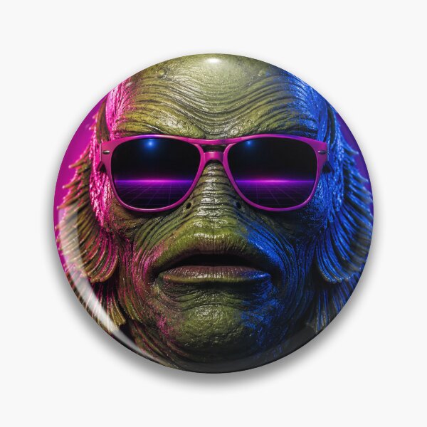 Item preview, Creature From The Black Lagoon Retro Neon 80s Synthwave Gillman Horror designed and sold by TobinHood.