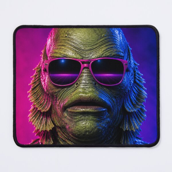 Item preview, Creature From The Black Lagoon Retro Neon 80s Synthwave Gillman Horror designed and sold by TobinHood.