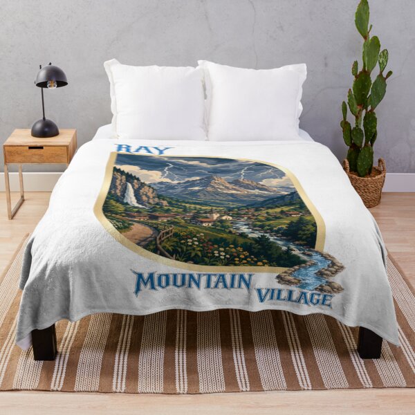 Item preview, RAY Alpine Storm Village | Mountain Landscape Lightning Art designed and sold by RAYapparel.