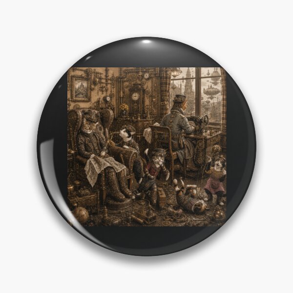 Item preview, STEAMPUNK FAMILY SCENE, SMOKING GRANDPA'S PIPE, ONE HIT WONDERS! designed and sold by V3GFX.