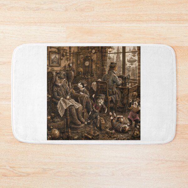 Item preview, STEAMPUNK FAMILY SCENE, SMOKING GRANDPA'S PIPE, ONE HIT WONDERS! designed and sold by V3GFX.