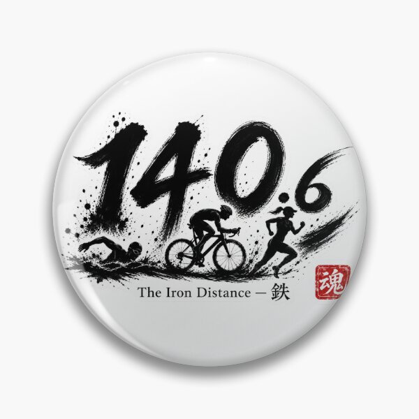 Item preview, 140.6 The Iron Distance – Japanese Sumi-e Triathlon Swim Bike Run art designed and sold by Locker39.
