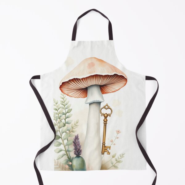 Item preview, Watercolor Mushroom with Vintage Key and Lavender designed and sold by Vida e Arte.