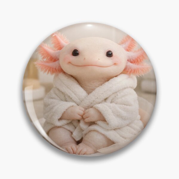 Item preview, Cozy Bathrobe Albino Axolotl designed and sold by Sillytoe.