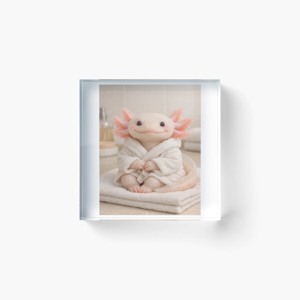 Item preview, Cozy Bathrobe Albino Axolotl designed and sold by Sillytoe.
