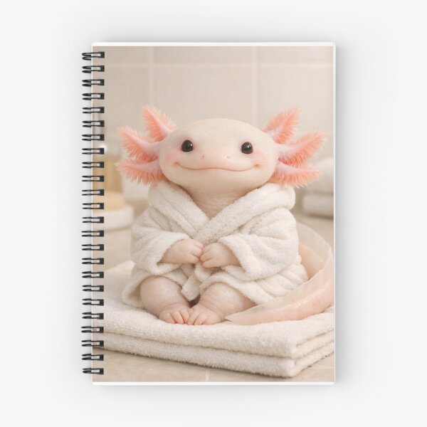 Item preview, Cozy Bathrobe Albino Axolotl designed and sold by Sillytoe.
