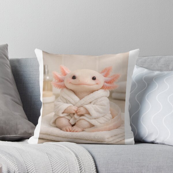 Item preview, Cozy Bathrobe Albino Axolotl designed and sold by Sillytoe.