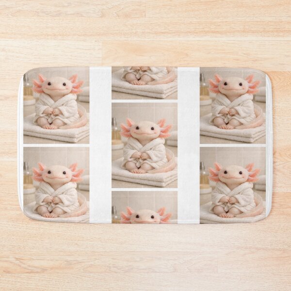 Item preview, Cozy Bathrobe Albino Axolotl designed and sold by Sillytoe.
