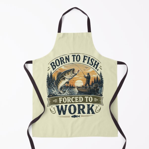 Item preview, Born to Fish, Forced to Work Vintage Fishing Club Retro Bass Fisherman Design designed and sold by RJACreative.