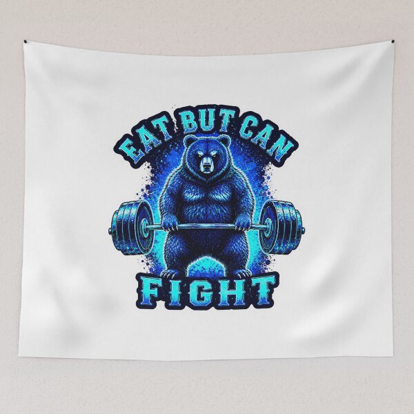 Item preview, Fat But Can Fight Funny Gym Bear Weightlifting designed and sold by Digistore1221.