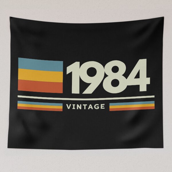 Item preview, Vintage 1984 Retro Stripe Birthday Graphic designed and sold by TobinHood.