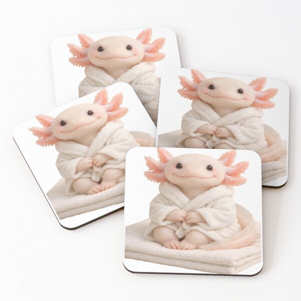 Item preview, Bathrobe Albino Axolotl designed and sold by Sillytoe.