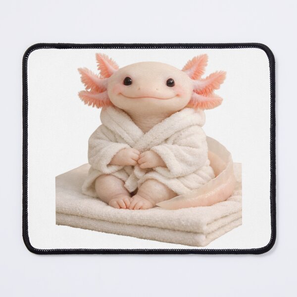 Item preview, Bathrobe Albino Axolotl designed and sold by Sillytoe.