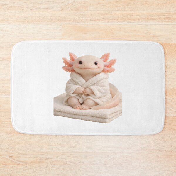 Item preview, Bathrobe Albino Axolotl designed and sold by Sillytoe.