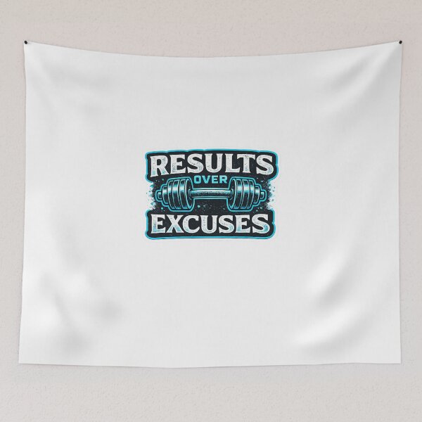Item preview, Results Over Excuses Gym Motivation Dumbbell designed and sold by Digistore1221.