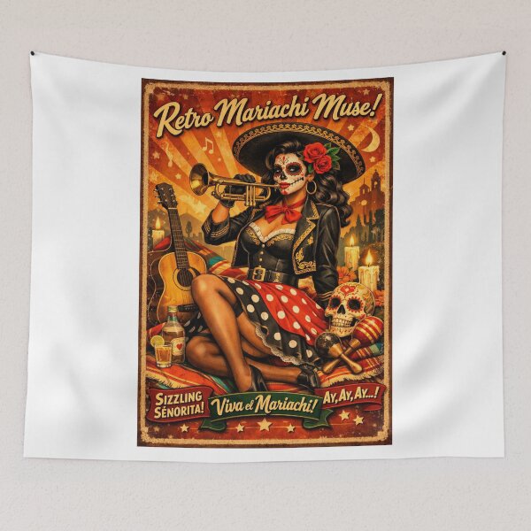 Item preview, Mariachi Catrina Chica Pin Up Vintage Mexican Tradition designed and sold by JonelleTshirts.