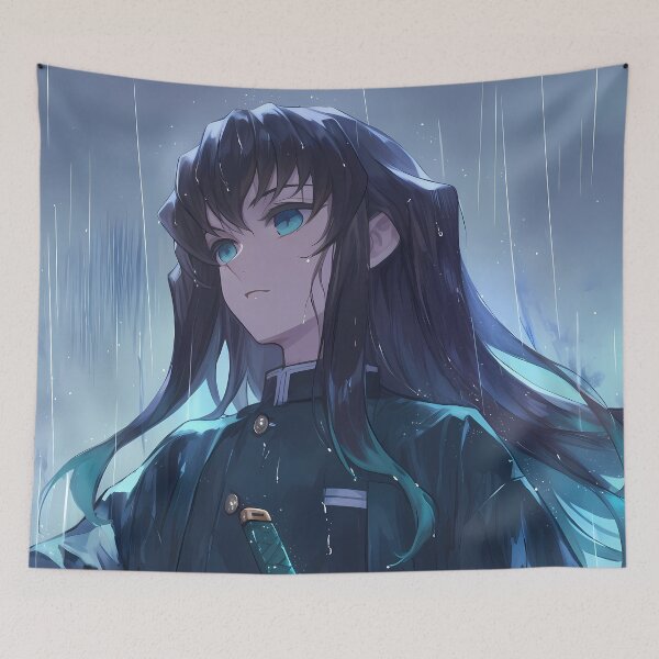 Item preview, Muichiro Tokito Demon Slayer Rainy Blue Aura designed and sold by SuperTeamCanada.