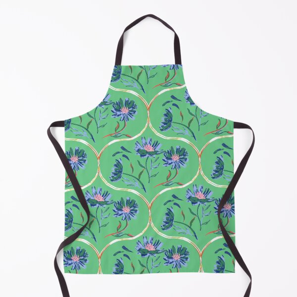 Item preview, Garden Gate Dahlia Daisy Ogee Green designed and sold by Dally-Dabble.