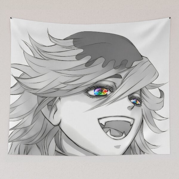 Item preview, Douma Demon Slayer Monochrome Rainbow Eyes Closeup designed and sold by SuperTeamCanada.