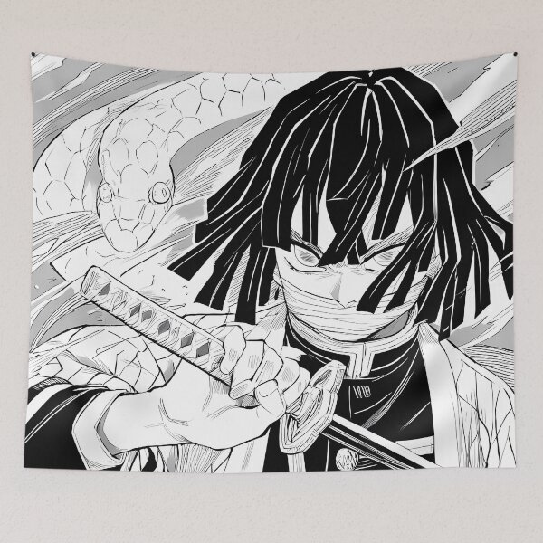 Item preview, Obanai Iguro Demon Slayer Monochrome Serpent Resolve designed and sold by SuperTeamCanada.