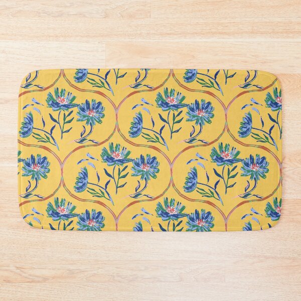 Item preview, Garden Gate Dahlia Daisy Ogee Yellow designed and sold by Dally-Dabble.