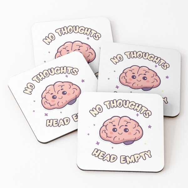 Item preview, No Thoughts Head Empty Funny Meme Badge designed and sold by RedRubyBubble.